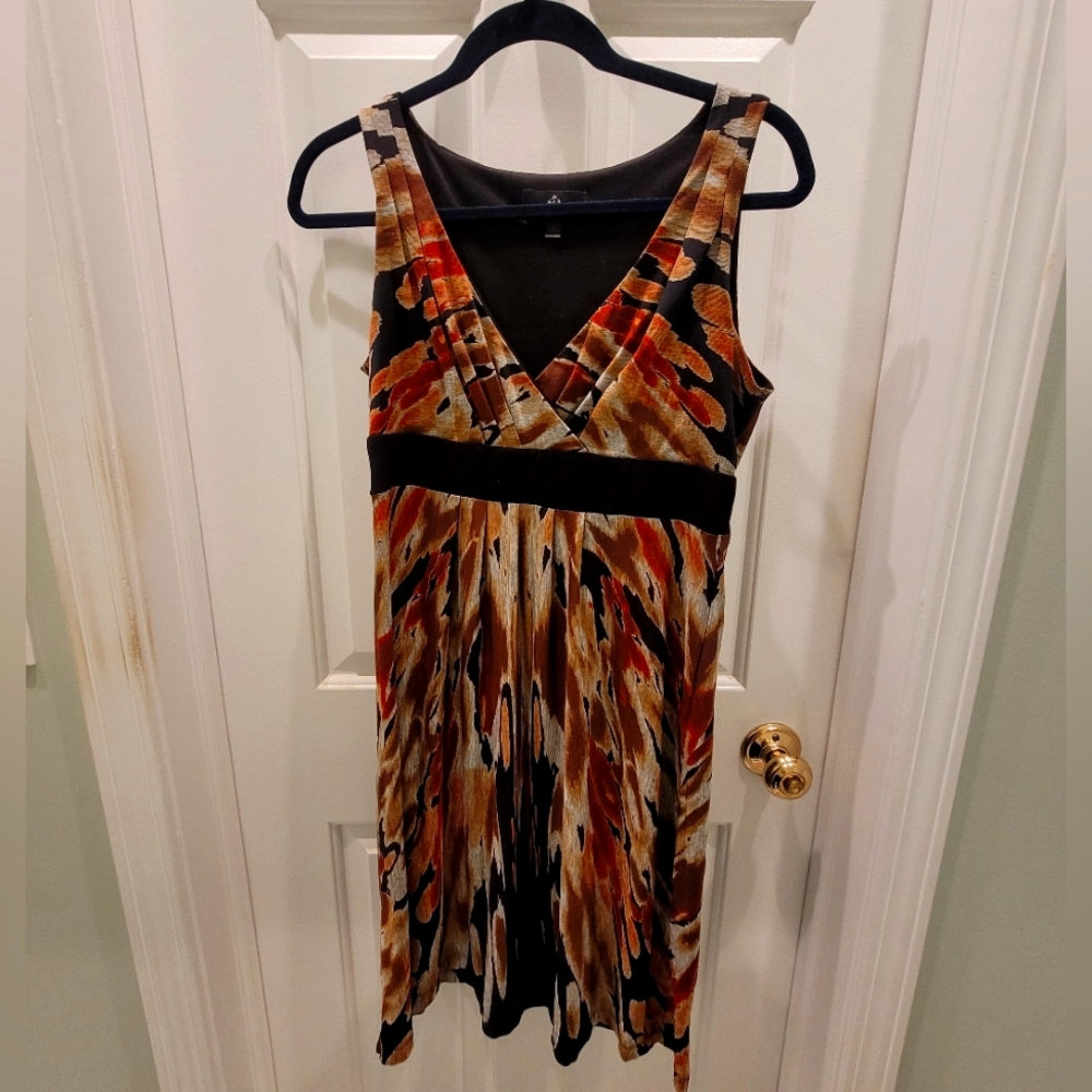 Ronni Nicole brown v neck sleeveless dress 6